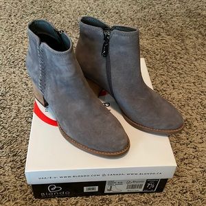 NWT Blondo “Nina” WATERPROOF Grey Suede booties size 7.5 never worn super cute!